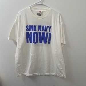 Nike Air Force sink navy now shirt white large